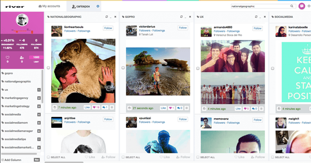instagram marketing tools - river