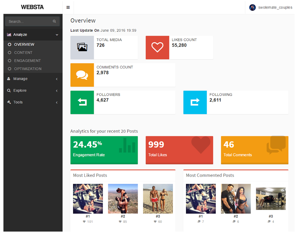 instagram marketing tools - websta