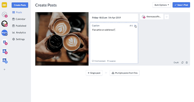 Write engaging Instagram Captions - Hopper Hq platform