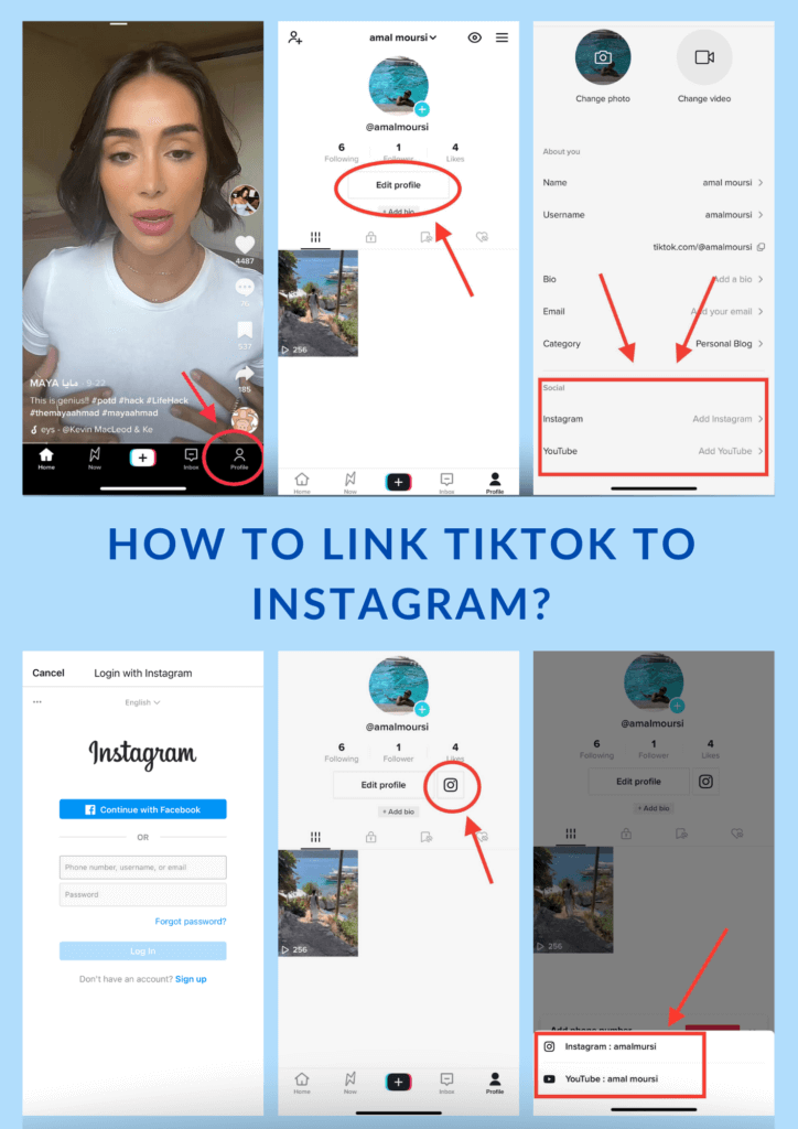 How to link TikTok to Instagram