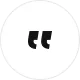 Black double quotation marks inside a white circular background.