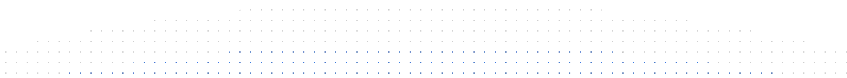 Grid of small white dots on a black background, with a horizontal line of small blue dots near the center.