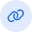 Blue chain link icon symbolizing a hyperlink or connection.