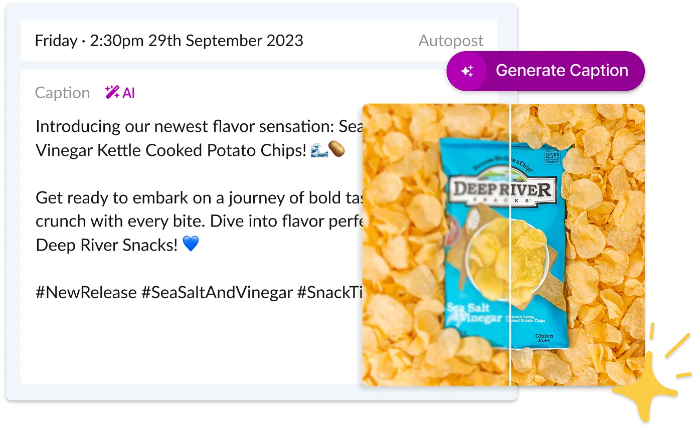 AI Generate captions and AI image upscale