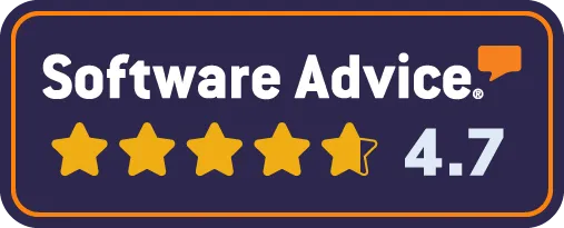 Software Advice rating badge showing 4.7 out of 5 stars.